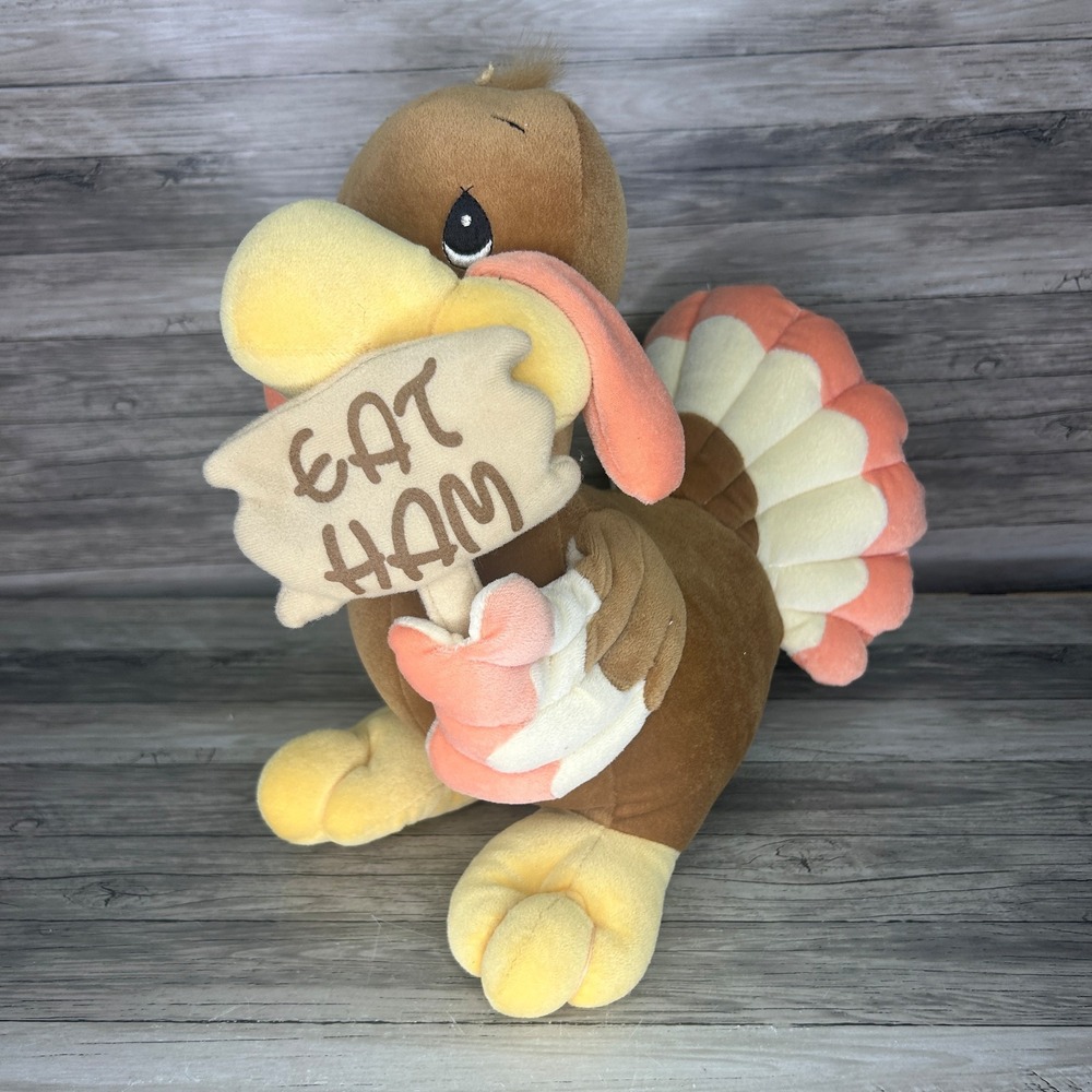 Vintage Precious Moments Tender Tails Turkey Plush Thanksgiving Enesco Eat Ham